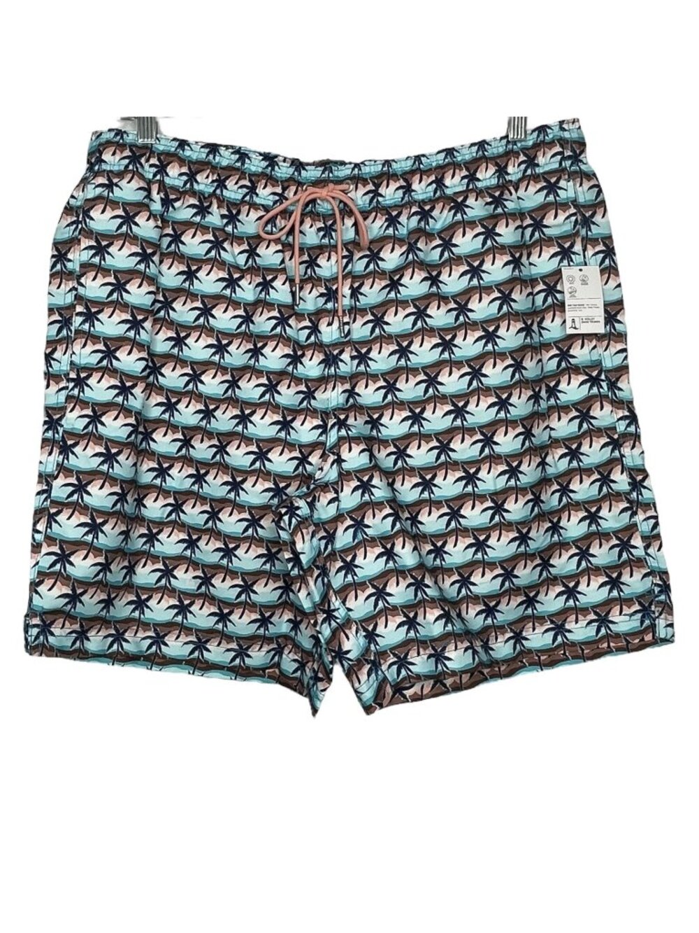 Lands End Swim Trunks Size XL UPF 50 8" Inseam Mesh Liner Pockets Elastic Waist